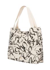 Women's cotton bag with flowers TOREN-0289-1P(W26), diagonal product view on a white background.