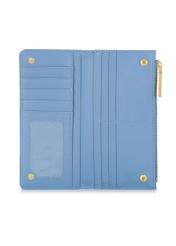 Blue ladies wallet with embossing POREC-0323-61(W23)-07