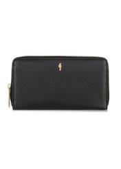 Large black leather wallet for women PORES-0910-99(W24)-01