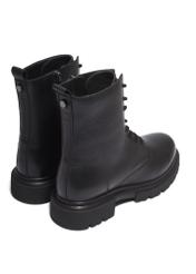 Women's leather ankle boots in black BUTYD-1297-99(Z26), product view from the back on a white background.