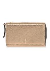 Gold leather women's wallet PORES-0876-28(Z23)-01