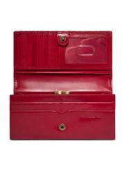 Large red women's wallet PL-187-4B(KS), product view inside on white background.