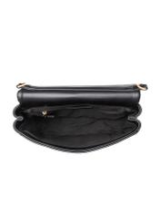 Black women's handbag with stitching TOREC-1151-99(W26), product view inside on white background.