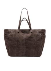 Brown suede women's bag TORES-1187-89(Z25), product view from the front on a white background.