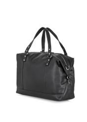 Men's black leather travel bag TORMS-0411-99(W24)-02