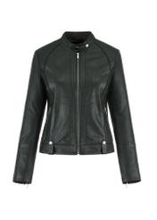 Women's green leather jacket KURDS-0480-1345(W24)-04