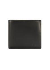 Black men's leather wallet PORMS-0627A-98(Z25), product view from the front on a white background.