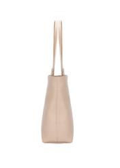 Beige pebbled shopper bag TOREC-1252-1B(Z26), side view of the product on a light background.