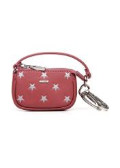 Pink leather bag-shaped keychain BRELOK-0212-31(Z25), front product view on white background.