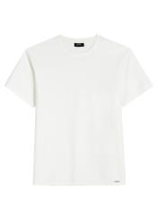 Cream ribbed men's t-shirt TSHMT-0142-0B(W26)