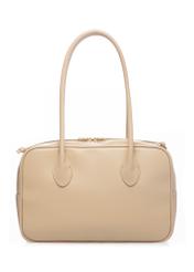Beige women's shoulder bag TOREC-1232-1A(W26), product view from the back on a white background.