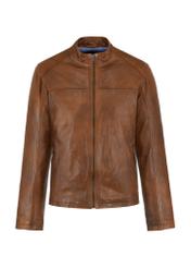 Cognac leather jacket for men KURMS-0327-1362(W24)-05