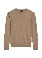 Camel wool men's sweater SWEMT-0200-1D(Z26) - front product view, on white background.