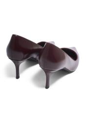 Women's burgundy leather pumps BUTYD-1031A-4D(Z26), product view from the back on a white background.