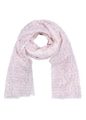 Beige women's scarf with monogram SZADT-0156-81(W23)-02