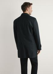 Men's black insulated jacket KURMT-0408-99(W26), product view from the back on the model. Half of the silhouette visible.