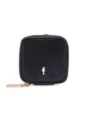 Black woven women's handbag TOREC-0767-9P(W26) - front product view, on white background.