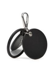 Black keychain with mirror BRELOK-0216-99(Z25), diagonal view of the product on a white background.