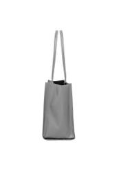 Graphite leather women's handbag TORES-1435-9D(Z26) - side view of the product, on a white background.