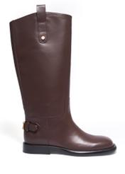 Women's dark brown leather boots BUTYD-1333-1I(Z26) – side view of the product on a white background.