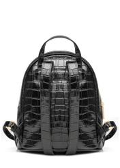 Black leather croco women's backpack TORES-1236-9G(W26), product view from the back on a white background.
