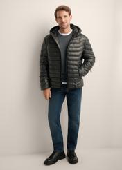 Men's black jacket KURMT-0380-99(Z25), front view of the product on the model. Full body visible.