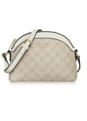 Beige semicircular messenger bag with monogram TOREC-1025-81(W25)-01