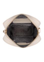 Cream leather women's handbag TORES-1103B-0B(W26), product view inside on white background.
