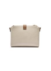 Cream leather shoulder bag TORES-1275-0B(W26), back view of the product on a white background.