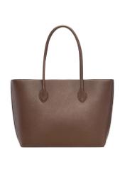 Brown women's shopper bag TOREC-1241-1H(Z26), product view from the back on a white background.
