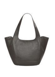 Dark brown leather women's shopper bag TORES-1340-1I(Z26), rear view on a white background.