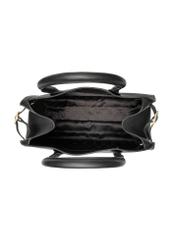 Leather black handbag TORES-1191-9I(Z26), product view from the inside on a white background.