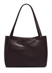 Brown leather women's shoulder bag TORES-1376-1H(Z26) - product view from the back, on a white background.