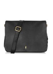 Women's black leather postbag TORES-0911A-99(W24)-01