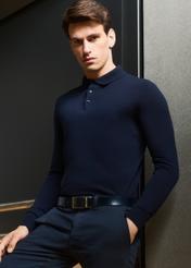 Navy blue men's sweater SWEMT-0184-68(Z25)