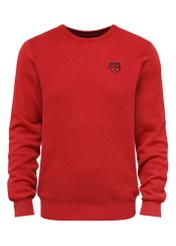 Red cotton men's sweater SWEMT-0160-42(Z24)-01