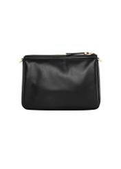 Black women's handbag with monogram TOREC-1293-9P(Z26), product view from the back on a white background.