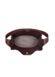 Dark brown women's handbag made of imitation leather TOREC-1214-1H(W26), product view inside on white background.