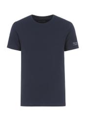 Navy blue basic T-shirt for men with logo TSHMT-0091-69(KS)-04