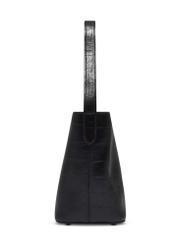 Black croco women's handbag TOREC-1305-9G(Z26). Side view on white background.