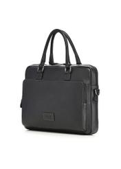 Black leather men's bag TORMS-0524-99(Z26) - diagonal product view, on a white background.