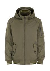 Men's hooded jacket in khaki color KURMT-0326-57(W24)-04