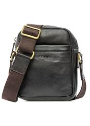 Dark brown men's leather pouch TORMS-0501-1I(W26) - front product view, on white background.