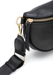 Black women's waist bag TOREC-1191-99(W26) - close-up detail, on white background.