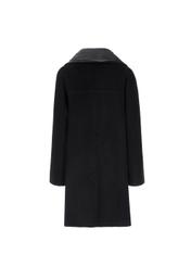 Women's black wool coat PLADT-0036-99(Z20)-03