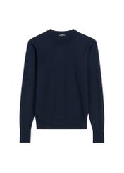 Dark navy blue men's wool sweater SWEMT-0200-7E(Z26), front product view on white background.