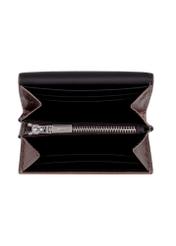 Small women's leather wallet in light brown color PORES-1029-1G(Z26), product view inside on white background.