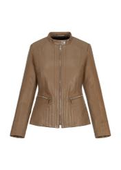 Women's waisted leather jacket KURDS-0400-1274(W23)-05