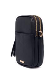 Black mini women's phone bag TOREC-1368-9I(Z26), diagonal product view on a white background.