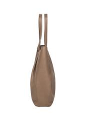 Women's leather shopper bag in cool beige color TORES-1358-1K(Z26), side view of the product on a white background.